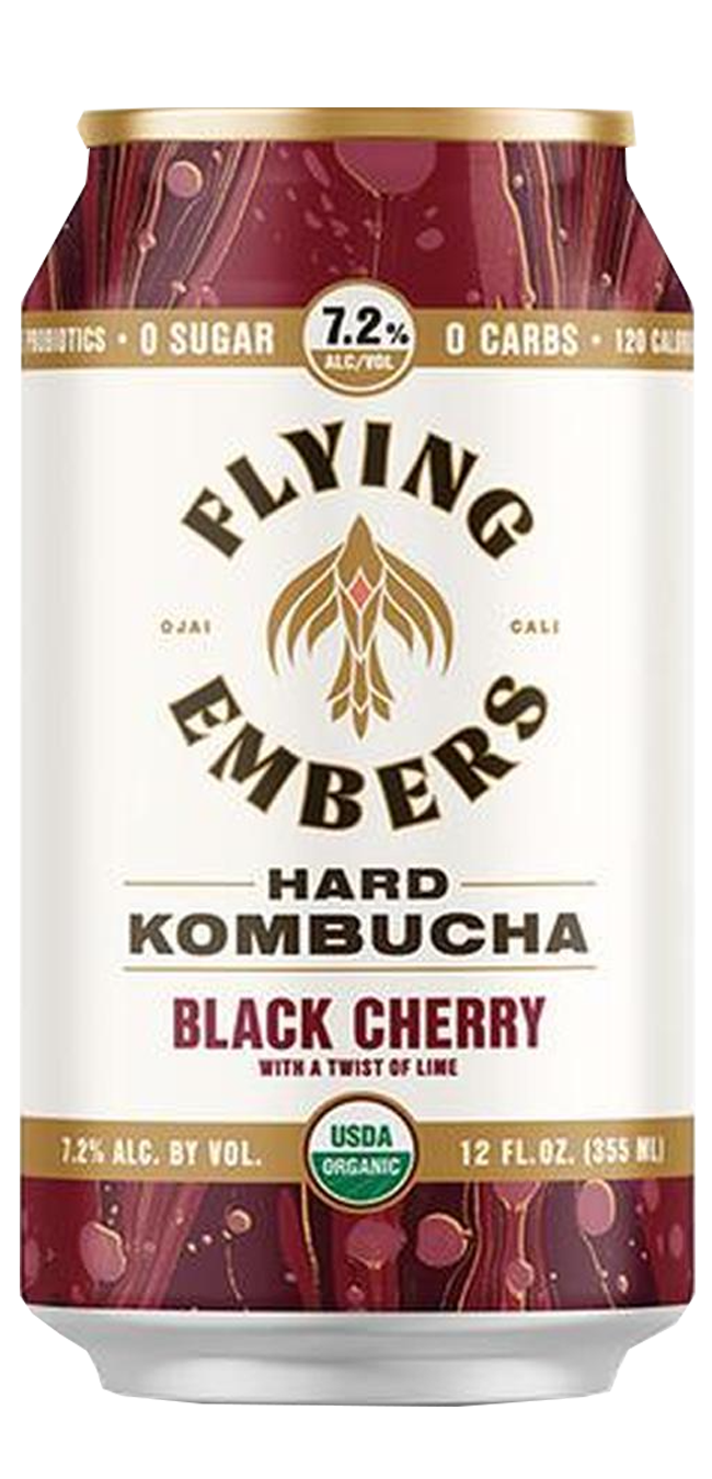 Buy Flying Embers Hard Kombucha Black Cherry Online Flavored Malt Beverage Delivery Service Main Beer Delivered By Bottlerover Com