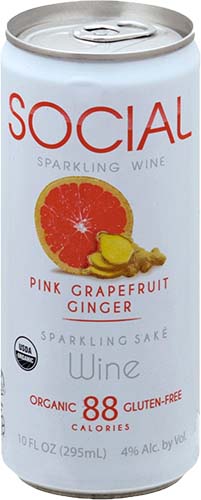 Social Pink Grapefruit Ginger 6/4 Pk