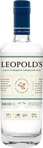 Leopold's Navy Strength Amerian Gin