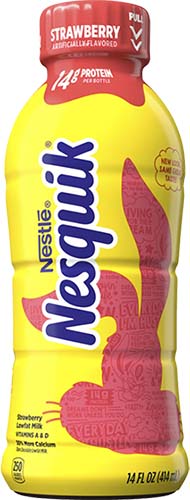 Nestle Nesquik Strawberry Low Fat Milk 14 Oz