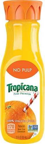 Tropicana No Pulp Orange Juice 12oz