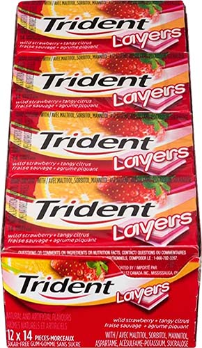 Trident Layers:wild Strawberry+tangy Citrus 35.00 G