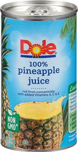 Dole Pineapple Juice 8/6pk Cans