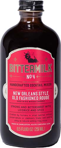 Bittermilk No 4 New Orleans Old Fashioned Rouge Mixer Sgl B 8.5oz
