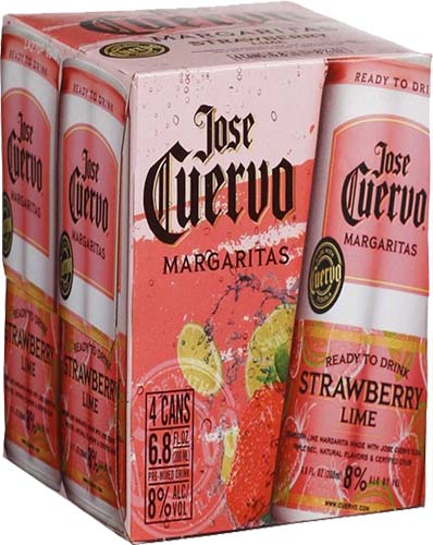 Cuervo Cocktails Strawberry Margarita Cans 4pk
