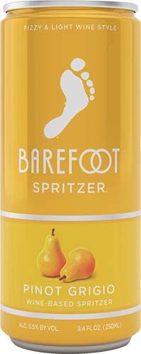 Barefoot Spritzer Pinot Grigio White Wine 1 Single Serve 250ml Can