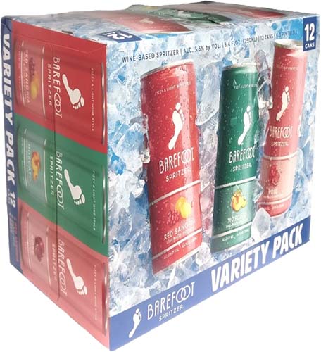 Barefoot Spritzer Moscato, Sangria And Rose Wine Mixed 12 Pack Of Single Serve 250ml Cans