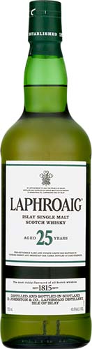 Laphroaig 25 Year Old Islay Single Malt Scotch Whiskey