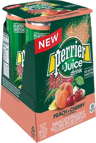 Perrier & Juice Peach Cherry 4pk 250ml
