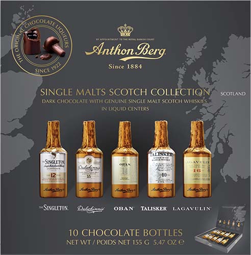 Anthon Berg Sngle Malt Scotch Bottles 10ct Box