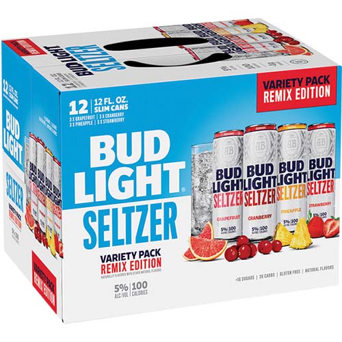Bud Light Remix Edition Hard Seltzer Variety Mix Pack Cans
