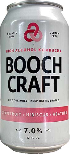Boochcraft Raw Kombucha Grapefruit Hibiscus Cans