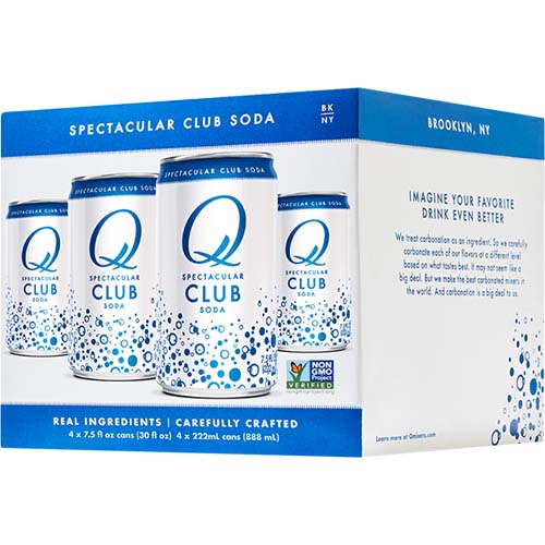 Q Club Soda Cans 7.5 Oz 4 Pack