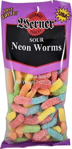 Werner Sour Neon Worms 7oz
