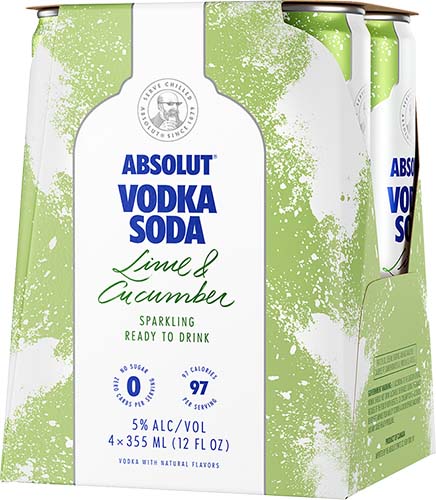 Absolut Lime And Cucumber 4pk