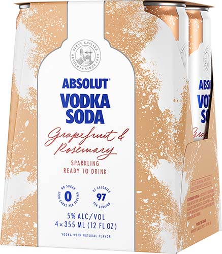 Absolut Grapefruit And Rosemary 4pk