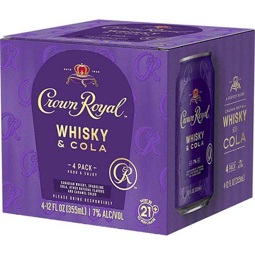 Crown Royal Whiskey Cola Cocktail 4pk Cans
