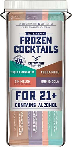 Cutwater Spirit Pops Frozen Cocktails Variety 12pk