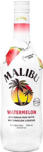 Malibu Caribbean Rum With Watermelon Flavored Liqueur
