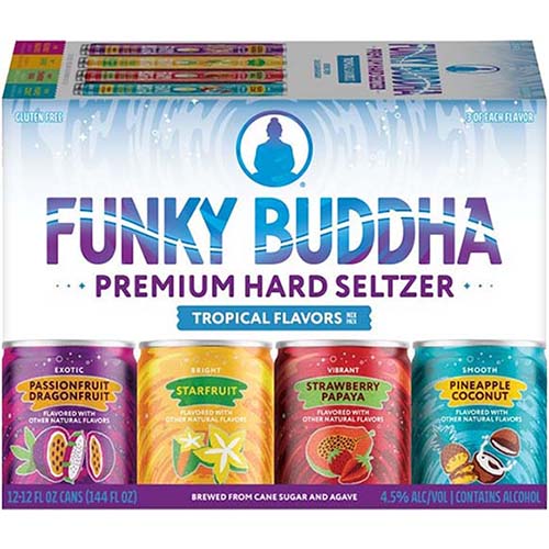 Funky Buddha Premium Hard Seltzer Tropical Variety Pack Spiked Sparkling Water Cans