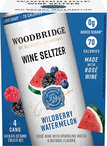 Woodbridger Wine Seltzer Wildberry Watermelon Rose Wine Hard Seltzer By Robert Mondavi