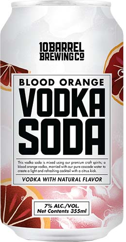 10 Barrel Blood Orange Vodka Soda 4pk Cans
