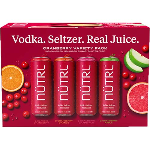 Nutrl Vodka Seltzer Cran Variety 8pk Can