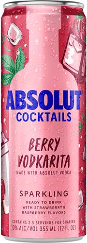 Absolut Rtd Berry Vodkarita 4 Pk
