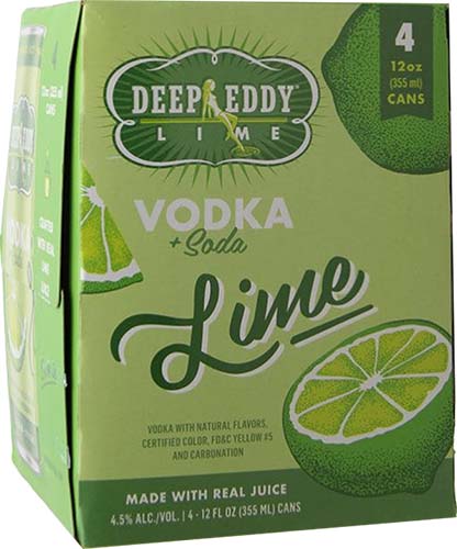 Deep Eddy Lime Vodka Soda 4pk Can