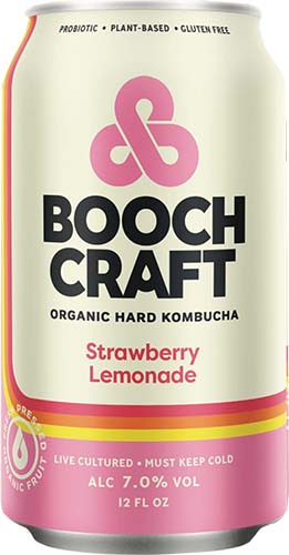 Boochcraft Strawberry Lemonade Hard Kombucha 6pk Cans