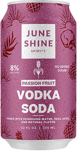 Juneshine Passion Fruit Vodka Soda 4pk C 12oz
