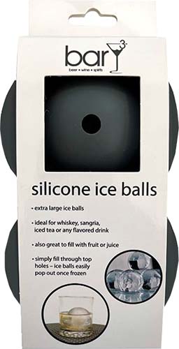 barY3 Grey Silicone 4 Ball Ice Tray