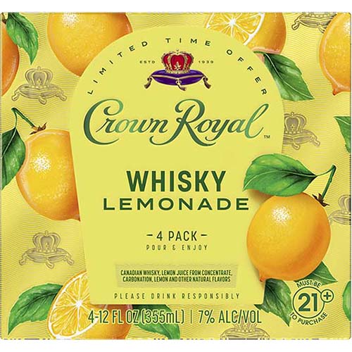 Crown Royal Whisky Lemonade 4 Pk
