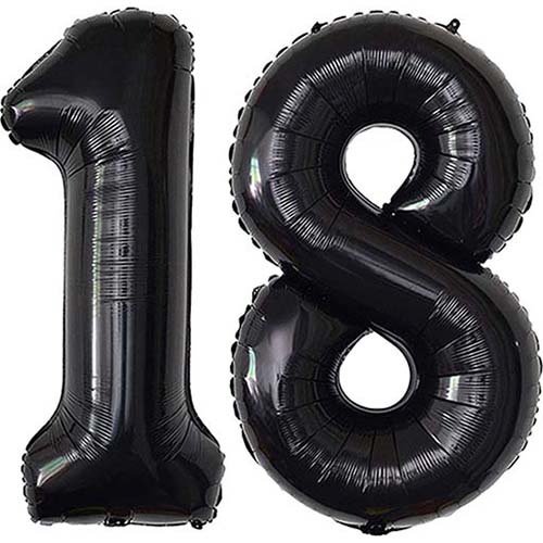 18 In Solid Black Balloon