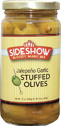 Sideshow Bloody Mary Jalepeno Garlic Peel Stuffed Olives  12 Oz