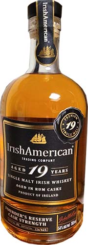 Irish American 19yr Rum Cask Sgl Malt Whiskey 750ml