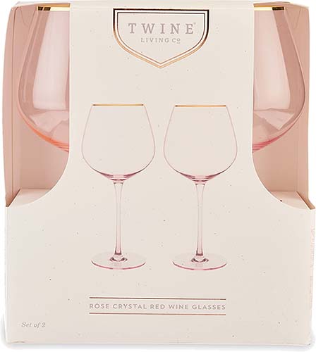 Twine Rose Crystal Glasses Red