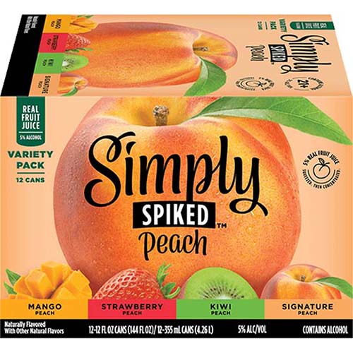 Simply Spkd Peach Vrty 12-pk