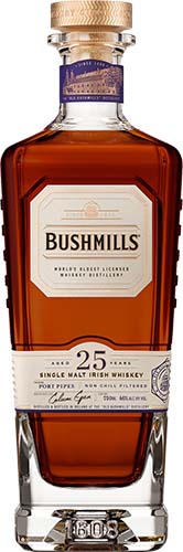 Bushmills Port Pipes Finish 25 Year Old Single Malt Irish Whiskey