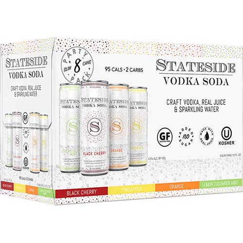 Stateside Vodka Soda Sampler 8pk Can