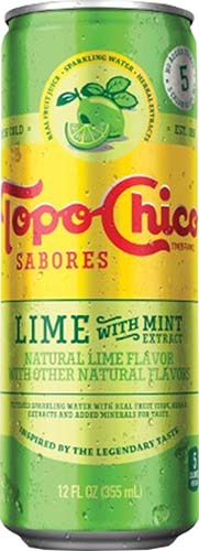 Topo Chico Lime W/ Mint Sparkling Water