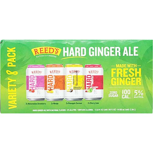 Reeds Hard Ginger Ale Variety 12oz 8pk Cn