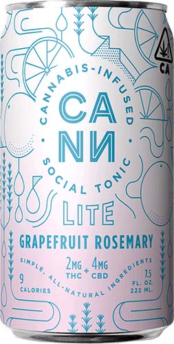 Cann 2mg Thc & 4mg Cbd Social Tonic Grapefruit Rosemary 6pk