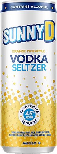 Sunny D Vodka Seltzer Orange Pineapple 355ml.