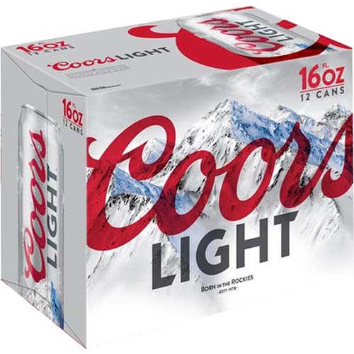 Coors Light 16oz 2/12pk Cans