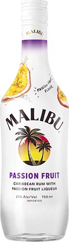 Malibu Caribbean Rum With Passion Fruit Flavored Liqueur
