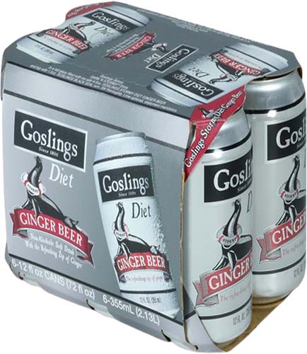 Goslings Diet Ginger Beer 6pk. Can.