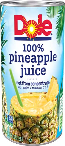 Dole Pineapple Juice  Can 46 Oz