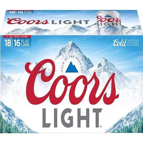 Coors Light Cans 16oz 18pk