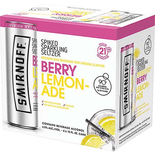 Smirnoff Spiked Sparkling Seltzer Berry Lemonade